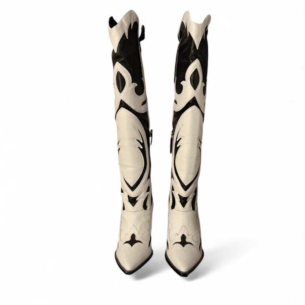 SCHUTZ Woody Up Cowboy Boot in Black & White (size 8) - Picture 3 of 7